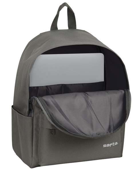 Safta Mochila - Sac à dos pour ordinateur portable 14,1 pouces, polyester 600D, couleur gris fumé, modèles aléatoires