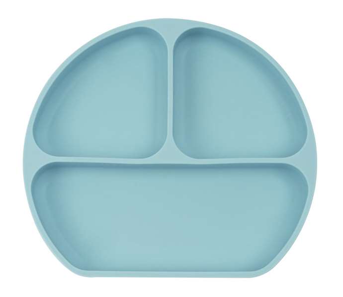Safta - Assiette en silicone avec ventouse motif ours bleu clair - Pour bébé de 6 mois à 99 ans