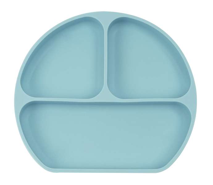 Safta - Assiette en silicone avec ventouse motif ours bleu clair - Pour bébé de 6 mois à 99 ans