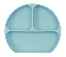 Safta - Assiette en silicone avec ventouse motif ours bleu clair - Pour bébé de 6 mois à 99 ans