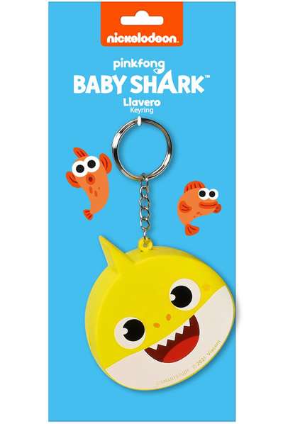 Safta Porte-clés Baby Shark Beach Day avec motif plage 3x8cm, pour enfant 3 ans, en polyester 300D, bleu clair et jaune