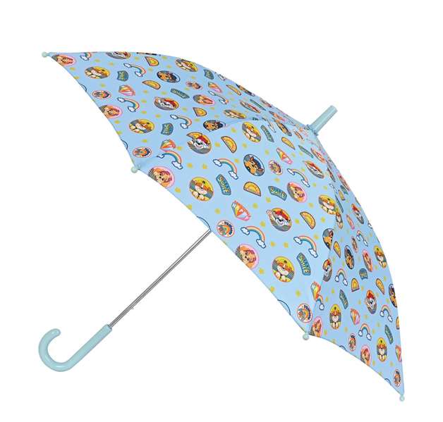 Safta - Parapluie manuel Paw Patrol "Sunshine" 48 cm en tissu polyester, bleu pastel, pour enfant à partir de 3 ans