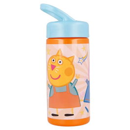 Safta Botella 410 ml Peppa Pig Having Fun - Gourde Isotherme 410 ml pour Enfant 3 ans, Motif Peppa Pig S'amuse, Polyester 300D, Rose Clair