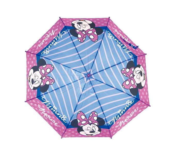 Safta - Parapluie automatique Minnie Mouse 48 cm rayures Lucky - Design envoyé aléatoirement - Enfant 3 ans