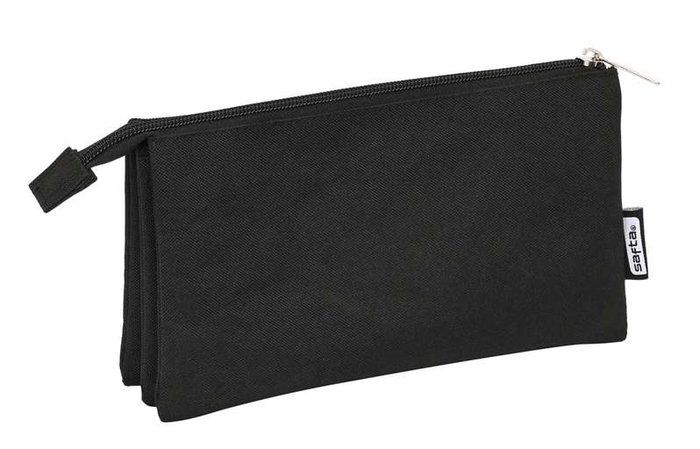 Safta Trousse triple pour crayons noir - 22 x 12 x 3 cm - Polyester 300D - Âge recommandé : 3 ans Safta Trousse triple pour crayons noir - 22 x 12 x 3 cm - Polyester 300D - Âge recommandé : 3 ans