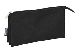 Safta Trousse triple pour crayons noir - 22 x 12 x 3 cm - Polyester 300D - Âge recommandé : 3 ans