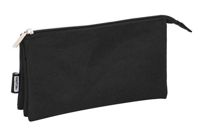 Safta Trousse triple pour crayons noir - 22 x 12 x 3 cm - Polyester 300D - Âge recommandé : 3 ans Safta Trousse triple pour crayons noir - 22 x 12 x 3 cm - Polyester 300D - Âge recommandé : 3 ans