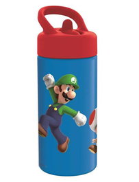 Safta Bottle Super Mario 410 ml - 7.4x17.8x6.4 cm - Modèles assortis - Bleu ou Rouge - Pour 3 ans