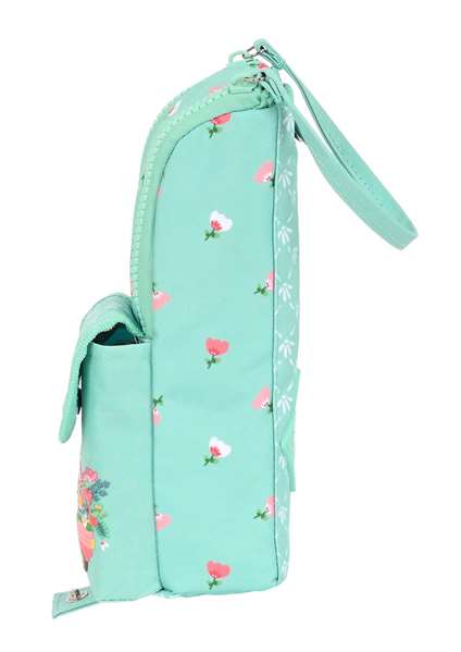 Glowlab Boîte de rangement avec anse "Pepa" 6x21x6 cm, Polyester 300D, couleurs vert et multicolore, pour enfants dès 3 ans