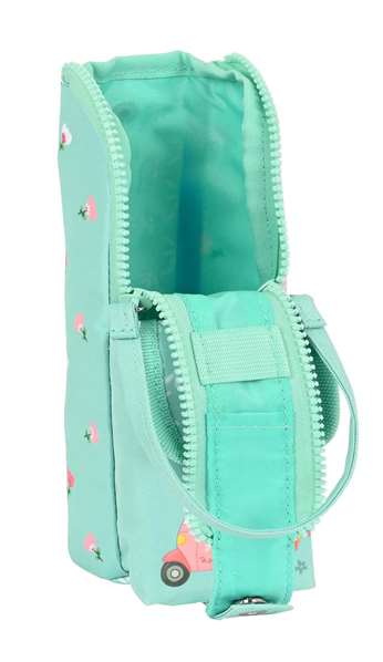 Glowlab Boîte de rangement avec anse "Pepa" 6x21x6 cm, Polyester 300D, couleurs vert et multicolore, pour enfants dès 3 ans