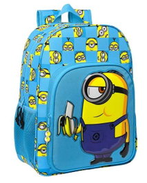 Safta Mochila Adapt.Carro Minions "Minionstatic" Sac à dos pour enfants 33 cm, bleu, polyester 300D
