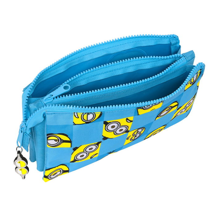 Trousse Fourre-Tout Triple Minions Minionstatic Bleu (22 x 12 x 3 cm) Trousse Fourre-Tout Triple Minions Minionstatic Bleu (22 x 12 x 3 cm)