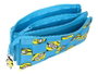 Safta Portatodo triple Minions "minionstatic" - Organisateur pour enfants 22x12x3 cm, Polyester 300D, Bleu, Âge recommandé 3 ans