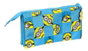 Safta Portatodo triple Minions "minionstatic" - Organisateur pour enfants 22x12x3 cm, Polyester 300D, Bleu, Âge recommandé 3 ans