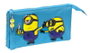 Safta Portatodo triple Minions "minionstatic" - Organisateur pour enfants 22x12x3 cm, Polyester 300D, Bleu, Âge recommandé 3 ans