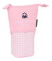 Benetton Portatout gobelet Vichy en polyester 300D - Couleur rose clair - Dimensions 8x19x6 cm - À partir de 3 ans