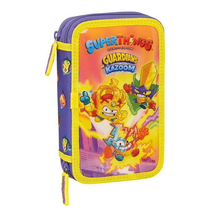 Plumier double SuperThings Guardians of Kazoom Jaune Violet (28 Pièces) Plumier double SuperThings Guardians of Kazoom Jaune Violet (28 Pièces)
