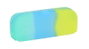 Safta Portatodo carré en silicone tricolore - Jaune, bleu, vert - 18.5 x 7.5 x 5.5 cm - Pour enfant à partir de 3 ans