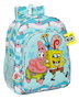 Safta Mochila Junior Adapt.Carro Bob Esponja "Stay Positive" Sac à dos pour enfant avec bandoulière amovible - 32 x 38 x 12 cm - 300D Polyester - Dès 3 ans