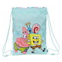 Sac à dos serré par des ficelles Spongebob Stay positive Bleu Blanc 26 x 34 x 1 cm