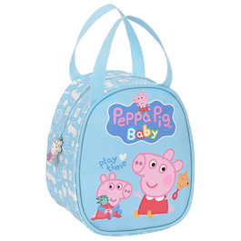SAFTA Sac à goûter isotherme Baby Peppa Pig, intérieur aluminium, anse - 19 x 22 x 14 cm