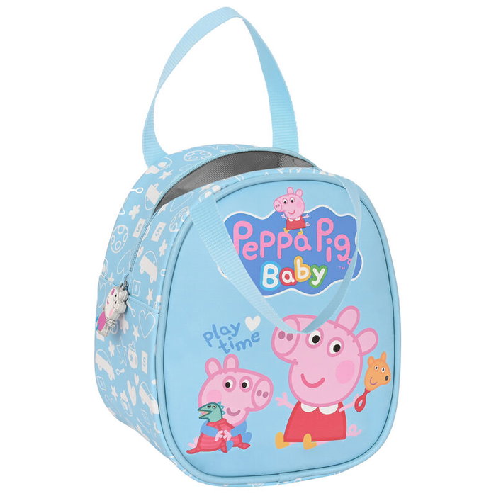 SAFTA Sac à goûter isotherme Baby Peppa Pig, intérieur aluminium, anse - 19 x 22 x 14 cm