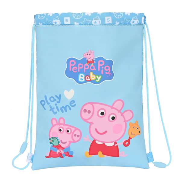 Safta Sac pour lit parapluie junior Peppa Pig 26x34x1 cm, bleu clair, matière PU - REACH, pour 3 ans Safta Sac pour lit parapluie junior Peppa Pig 26x34x1 cm, bleu clair, matière PU - REACH, pour 3 ans