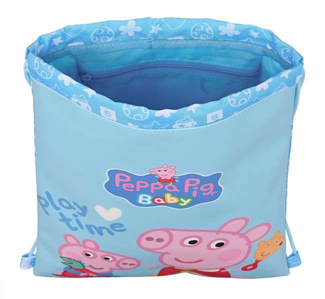 Safta Sac pour lit parapluie junior Peppa Pig 26x34x1 cm, bleu clair, matière PU - REACH, pour 3 ans Safta Sac pour lit parapluie junior Peppa Pig 26x34x1 cm, bleu clair, matière PU - REACH, pour 3 ans