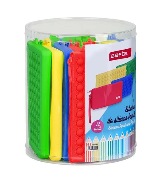 Safta Lot de 12 tapis sensoriels Pop It anti-stress en silicone, assortis, 19.5 x 23 cm, jouet pour enfants 3 ans et plus Safta Lot de 12 tapis sensoriels Pop It anti-stress en silicone, assortis, 19.5 x 23 cm, jouet pour enfants 3 ans et plus