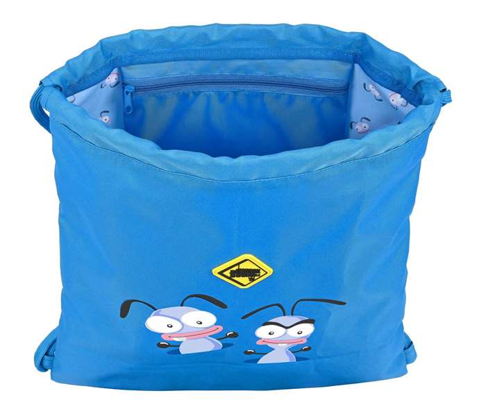 Safta Sac plat El Hormiguero 35x40x1 cm, pour enfants à partir de 3 ans, en polyester 300D, couleur bleu, conforme REACH