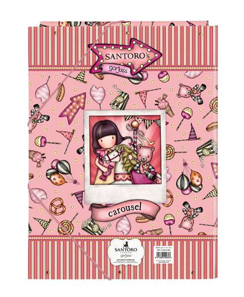 Safta - Classeur format A4 à 3 rabats Gorjuss Fairground Carousel 26x33.5x2.5 cm - Polyester - Version française Safta - Classeur format A4 à 3 rabats Gorjuss Fairground Carousel 26x33.5x2.5 cm - Polyester - Version française