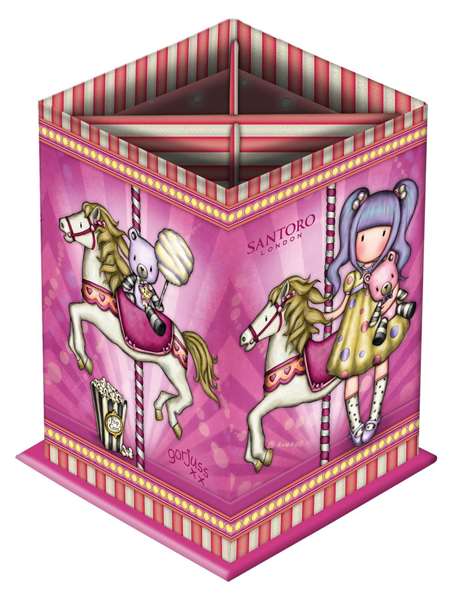 Gorjuss Boîte en carton Fairground "Carousel" 8,5 x 11,5 x 8,5 cm, décoration, à partir de 3 ans