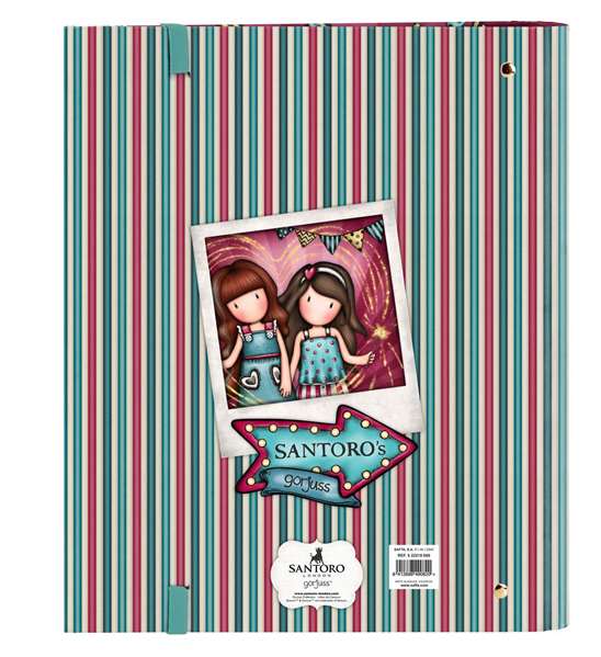 Safta Sac à dos Carp 4 Ani 30mm avec étui de rechange Gorjuss™ Fairground "Fireworks" - 27 x 32 x 3,5 cm, Granate