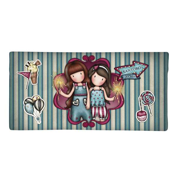Safta Portatodo Estrecho Gorjuss Fairground Fireworks, Coffret de rangement étroit décoré Fireworks, 22 x 11 x 1,5 cm