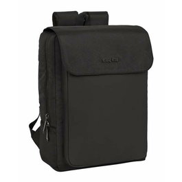 Safta Sac à dos pour ordinateur portable 13,3 pouces avec port USB et rabat, Business Noir, 29 x 39 x 12 cm