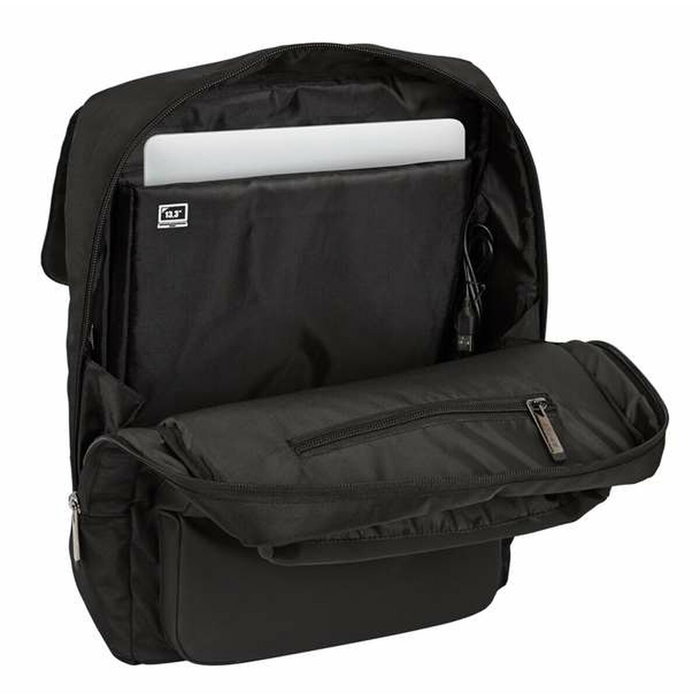 Safta Sac à dos pour ordinateur portable 13,3 pouces avec port USB et rabat, Business Noir, 29 x 39 x 12 cm Safta Sac à dos pour ordinateur portable 13,3 pouces avec port USB et rabat, Business Noir, 29 x 39 x 12 cm