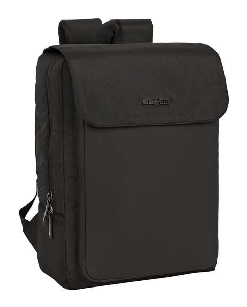 Safta Sac à dos pour ordinateur portable 13,3 pouces avec port USB et rabat, Business Noir, 29 x 39 x 12 cm