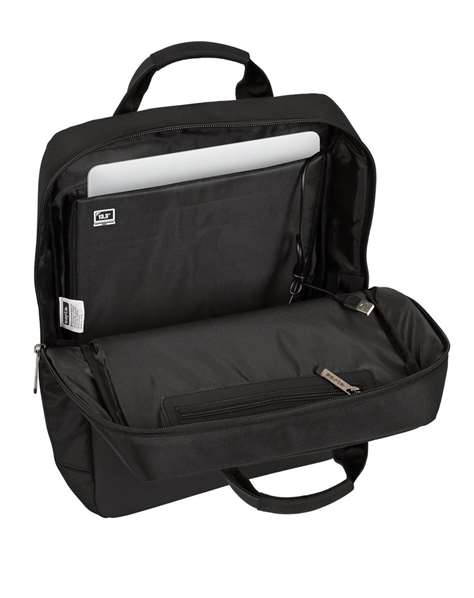 Safta Sac à dos pour ordinateur portable 13,3 pouces avec port de charge USB, Business Noir, 29 x 39 x 11 cm