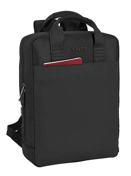 Safta Sac à dos pour ordinateur portable 13,3 pouces avec port de charge USB, Business Noir, 29 x 39 x 11 cm