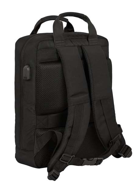 Safta Sac à dos pour ordinateur portable 13,3 pouces avec port de charge USB, Business Noir, 29 x 39 x 11 cm
