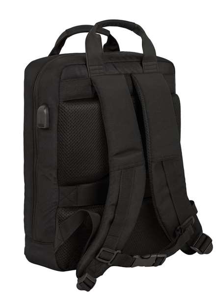 Safta Sac à dos pour ordinateur portable 13,3 pouces avec port de charge USB, Business Noir, 29 x 39 x 11 cm