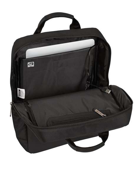 Safta Sac à dos pour ordinateur portable 13,3 pouces avec port de charge USB, Business Noir, 29 x 39 x 11 cm