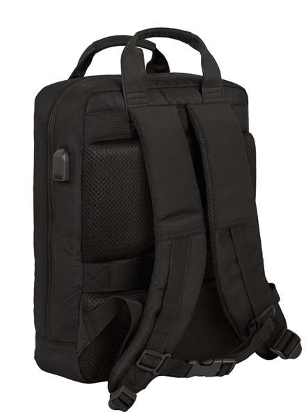 Safta Sac à dos pour ordinateur portable 13,3 pouces avec port de charge USB, Business Noir, 29 x 39 x 11 cm