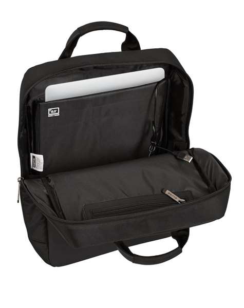 Safta Sac à dos pour ordinateur portable 13,3 pouces avec port de charge USB, Business Noir, 29 x 39 x 11 cm