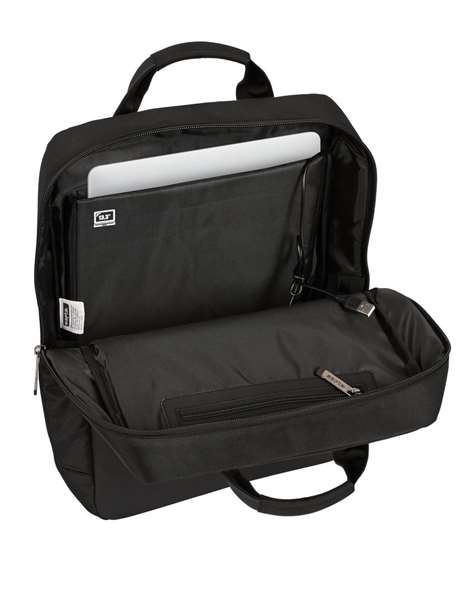 Safta Sac à dos pour ordinateur portable 13,3 pouces avec port de charge USB, Business Noir, 29 x 39 x 11 cm