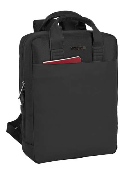 Safta Sac à dos pour ordinateur portable 13,3 pouces avec port de charge USB, Business Noir, 29 x 39 x 11 cm