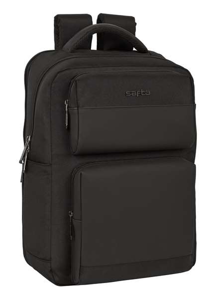Safta Sac à dos portable 15,6 pouces avec chargeur USB, 2 compartiments, 31 x 44 x 13 cm, Noir