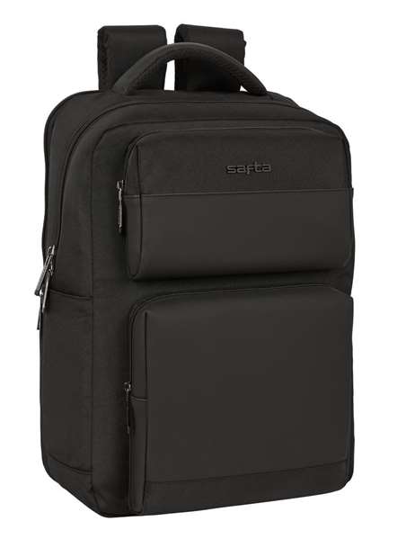 Safta Sac à dos portable 15,6 pouces avec chargeur USB, 2 compartiments, 31 x 44 x 13 cm, Noir