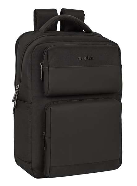 Safta Sac à dos portable 15,6 pouces avec chargeur USB, 2 compartiments, 31 x 44 x 13 cm, Noir