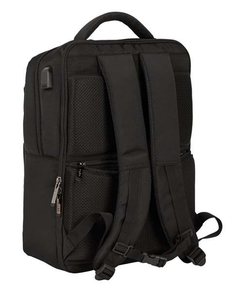 Safta Sac à dos portable 15,6 pouces avec chargeur USB, 2 compartiments, 31 x 44 x 13 cm, Noir
